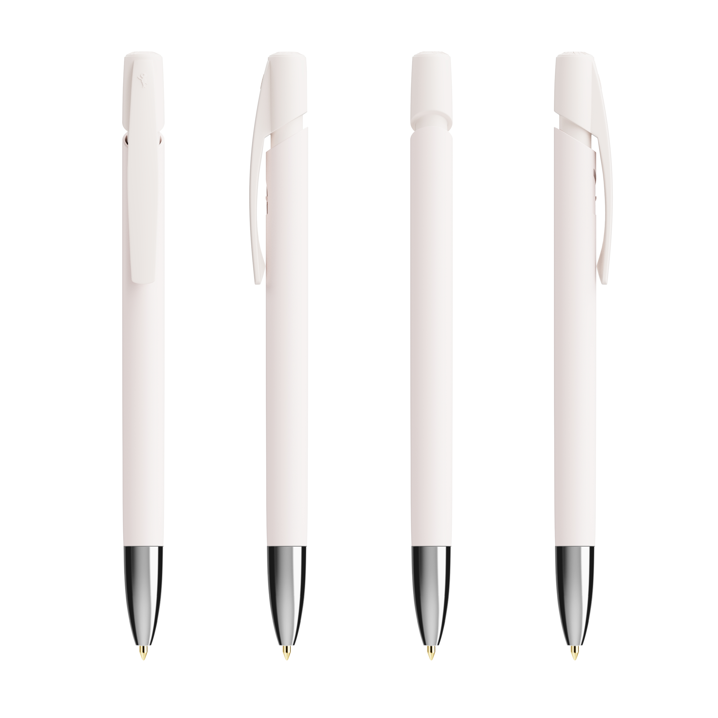 Stylo bille publicitaire plastique rechargeable BIC® Media Clic Advance Corps Blanc & Blanc